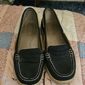 Leather Sperry Classic Black Loafers for Women. Sz 9.5